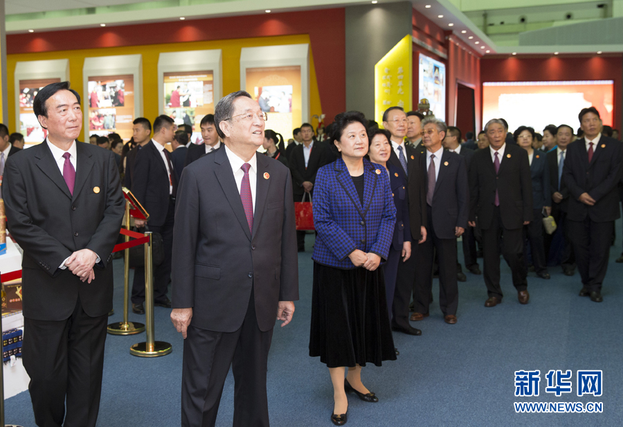 俞正声率中央代表团参观西藏自治区成立50年成就展