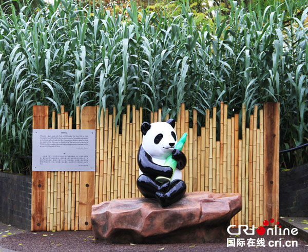 二战快乐天使熊猫雕像在伦敦动物园揭幕