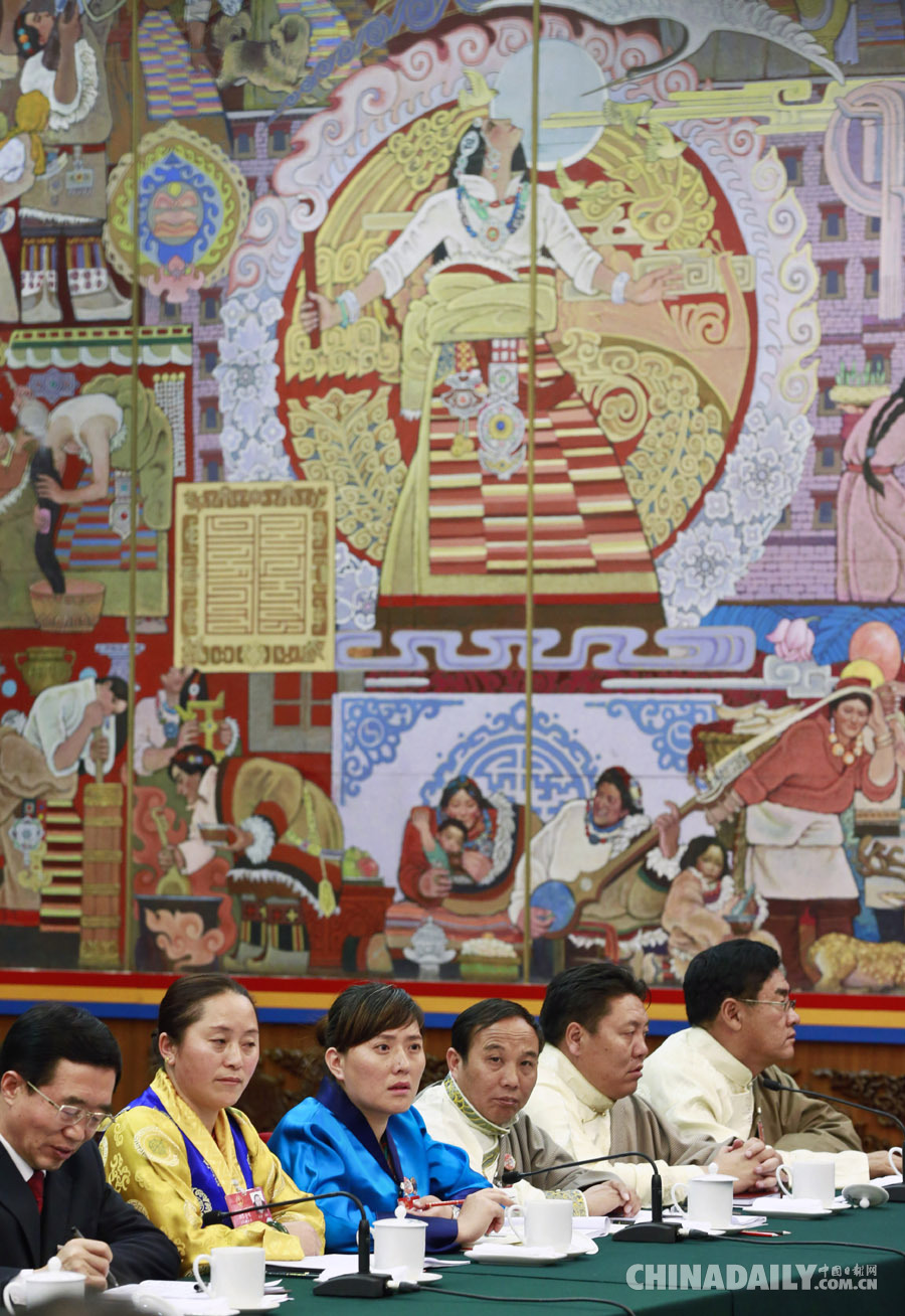 十二届全国人大四次会议西藏代表团全体会议向媒体开放