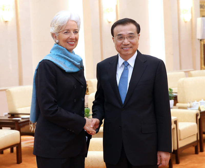 李克强会见国际货币基金组织总裁拉加德
