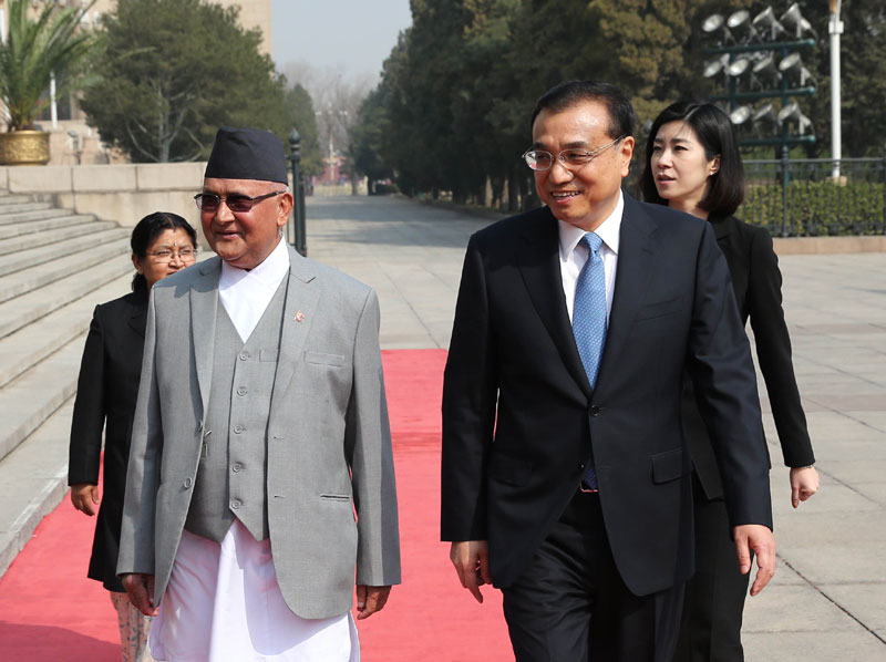 李克强同尼泊尔总理奥利会谈时强调 巩固传统友谊 拓展互利合作 促进共同发展