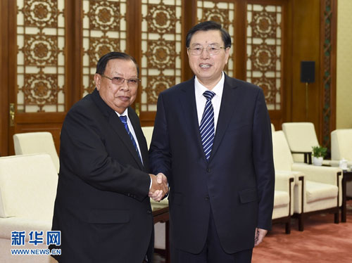 张德江会见老挝人民革命党中央总书记、国家主席本扬