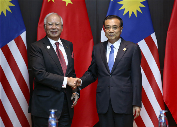 李克强会见马来西亚总理纳吉布