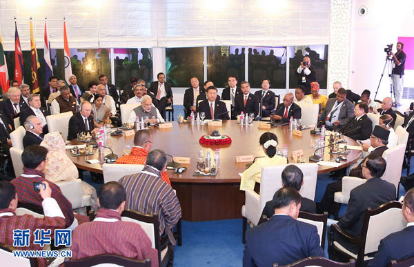 习近平出席金砖国家领导人同“环孟加拉湾多领域经济技术合作倡议”成员国领导人对话会
