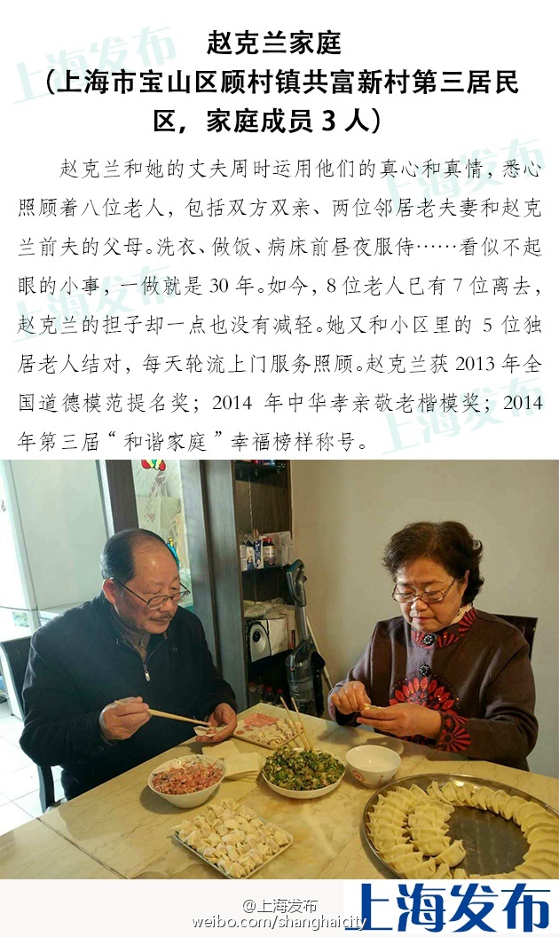 文明家庭评选 上海8户家庭获全国文明家庭称号