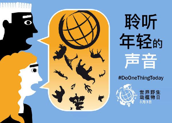 中国青年在“世界野生动植物日”发起保护倡导