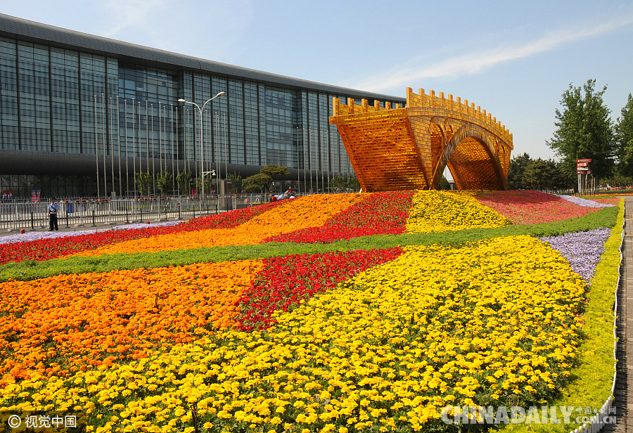北京进行景观布置 迎“一带一路”高峰论坛