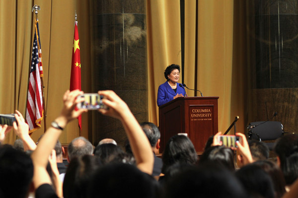 刘延东寄语中国在美留学生：成为中美友好关系的促进者、参与者