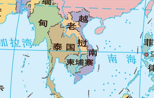 泰国地图.(截取自国家测绘地理信息局的世界地图)