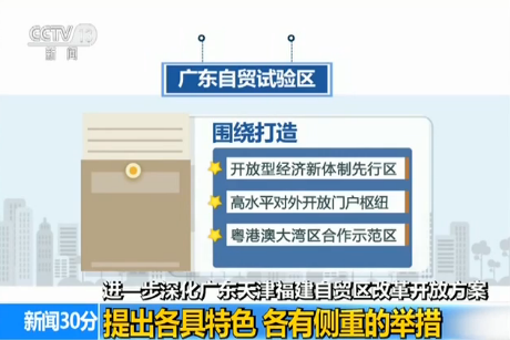 进一步深化广东 天津 福建自贸区改革开放方案公布